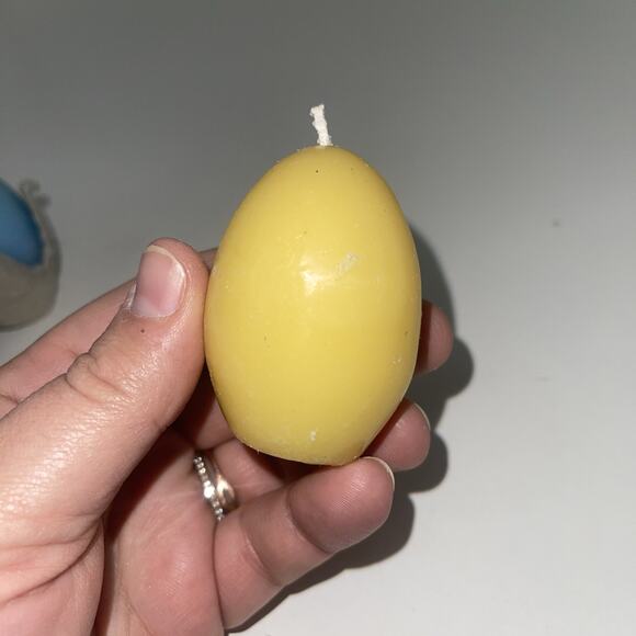 Vintage Pastel Easter Egg Candles Set of 4 Unused Pink Blue Yellow Purple - Picture 9 of 15